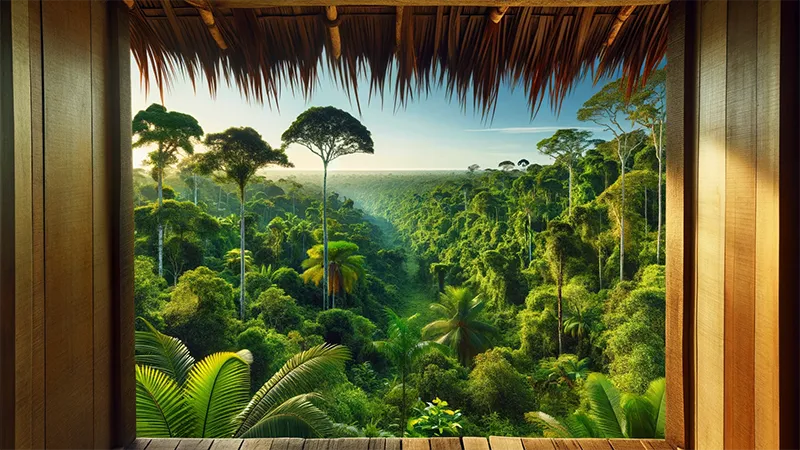 Амазонский тропический лес, вид из окна