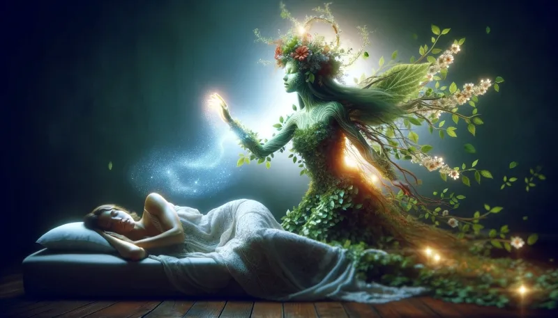 The spirit of the plant helps a woman to enter lucid dreaming